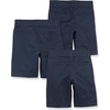 Amazon Essentials Boys and Toddlers’ School Uniform Woven Flat-Front Shorts with Elastic Waist(3-pack Navy)