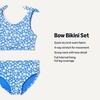 Amazon Essentials Girls’ 2pc Bow Bikini Swim Set, Quick-Dry Stretch Fabric(Blue Ditsy Floral)