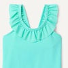 Amazon Essentials Girls’ Frill-Trimmed One-Piece Swimsuit(Bright Mint Green)