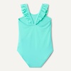 Amazon Essentials Girls’ Frill-Trimmed One-Piece Swimsuit(Bright Mint Green)