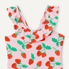 Amazon Essentials Girls’ Frill-Trimmed One-Piece Swimsuit(Pink Tomato Red Strawberries)