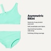 Amazon Essentials Girls’ One Shoulder Two-Piece Bikini Swim Set, Slim Fit(Bright Mint Green)