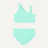 Amazon Essentials Girls’ One Shoulder Two-Piece Bikini Swim Set, Slim Fit(Bright Mint Green)