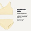 Amazon Essentials Girls’ One Shoulder Two-Piece Bikini Swim Set, Slim Fit(Light Yellow)