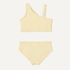 Amazon Essentials Girls’ One Shoulder Two-Piece Bikini Swim Set, Slim Fit(Light Yellow)
