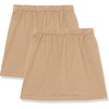 Amazon Essentials Girls’ Pleated Uniform Skorts with Built-in Shorts, Pull-on, Stretchy, Multipacks(Khaki Brown)
