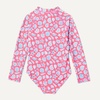 Amazon Essentials Girls’ Rash Guard One-Piece Swimsuit, Long Sleeve(Hot Pink Shells)