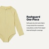 Amazon Essentials Girls’ Rash Guard One-Piece Swimsuit, Long Sleeve(Light Yellow)