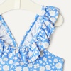 Amazon Essentials Girls’ Ruffle Two-Piece Bikini Swim Set with Criss-Cross Straps(Blue Ditsy Floral)