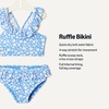 Amazon Essentials Girls’ Ruffle Two-Piece Bikini Swim Set with Criss-Cross Straps(Blue Ditsy Floral)