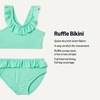 Amazon Essentials Girls’ Ruffle Two-Piece Bikini Swim Set with Criss-Cross Straps(Bright Mint Green)