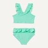 Amazon Essentials Girls’ Ruffle Two-Piece Bikini Swim Set with Criss-Cross Straps(Bright Mint Green)