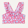Amazon Essentials Girls’ Ruffle Two-Piece Bikini Swim Set with Criss-Cross Straps(Hot Pink Shells)