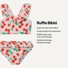 Amazon Essentials Girls’ Ruffle Two-Piece Bikini Swim Set with Criss-Cross Straps(Pink Tomato Red Strawberries)