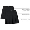Amazon Essentials Girls’ Uniform Pleated Skort with Built-in Shorts, Elastic Waist, Pack of 2(Black)