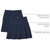 Amazon Essentials Girls’ Uniform Pleated Skort with Built-in Shorts, Elastic Waist, Pack of 2(Navy)