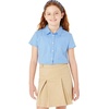 Amazon Essentials Girls’ Uniform Short Sleeve Stretch Poplin Button-Down Shirts, Pack of 3(Blue)