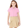 Amazon Essentials Girls’ Uniform Short Sleeve Stretch Poplin Button-Down Shirts, Pack of 3(Pink)