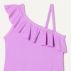 Amazon Essentials Girls and Toddlers’ Asymmetric Frill One-Shoulder One-Piece Swimsuit(Bright Lavender)
