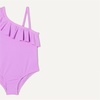 Amazon Essentials Girls and Toddlers’ Asymmetric Frill One-Shoulder One-Piece Swimsuit(Bright Lavender)