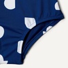 Amazon Essentials Girls and Toddlers’ Asymmetric Frill One-Shoulder One-Piece Swimsuit(Deep Blue Ivory Abstract Dots)