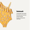 Amazon Essentials Girls and Toddlers’ Asymmetric Frill One-Shoulder One-Piece Swimsuit(Golden Yellow Beige Leopard)
