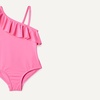 Amazon Essentials Girls and Toddlers’ Asymmetric Frill One-Shoulder One-Piece Swimsuit(Hot Pink)