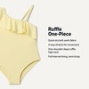 Amazon Essentials Girls and Toddlers’ Asymmetric Frill One-Shoulder One-Piece Swimsuit(Light Yellow)