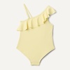 Amazon Essentials Girls and Toddlers’ Asymmetric Frill One-Shoulder One-Piece Swimsuit(Light Yellow)