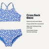 Amazon Essentials Girls and Toddlers’ Cross Back Bikini Set(Blue Ditsy Floral)