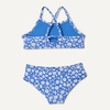 Amazon Essentials Girls and Toddlers’ Cross Back Bikini Set(Blue Ditsy Floral)