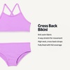 Amazon Essentials Girls and Toddlers’ Cross Back Bikini Set(Bright Lavender)