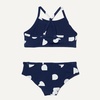 Amazon Essentials Girls and Toddlers’ Cross Back Bikini Set(Deep Blue Ivory Abstract Dots)