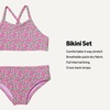 Amazon Essentials Girls and Toddlers’ Cross Back Bikini Set(Lilac Hot Pink Posey Floral)