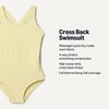 Amazon Essentials Girls and Toddlers’ Cross-Back One-Piece Swimsuit(Light Yellow)