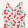 Amazon Essentials Girls and Toddlers’ Cross-Back One-Piece Swimsuit(Pink Tomato Red Strawberries)