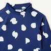 Amazon Essentials Girls and Toddlers’ Long Sleeve Swim Rashguard T-Shirt(Deep Blue Ivory Abstract Dots)