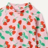 Amazon Essentials Girls and Toddlers’ Long Sleeve Swim Rashguard T-Shirt(Pink Tomato Red Strawberries)