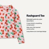 Amazon Essentials Girls and Toddlers’ Long Sleeve Swim Rashguard T-Shirt(Pink Tomato Red Strawberries)