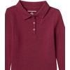 Amazon Essentials Girls and Toddlers’ Long-Sleeve School Uniform Interlock Polo Shirts(5-pack Burgundy)