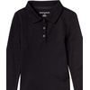 Amazon Essentials Girls and Toddlers’ Long-Sleeve School Uniform Interlock Polo Shirts(Black)