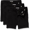Amazon Essentials Girls and Toddlers’ School Uniform Shorts with Adjustable Waist, Flat Front(Black)