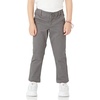 Amazon Essentials Girls and Toddlers’ School Uniform Straight Leg Adjustable Waist Flat-Front Chino Pants, Pack of 3(Grey)