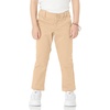Amazon Essentials Girls and Toddlers’ School Uniform Straight Leg Adjustable Waist Flat-Front Chino Pants, Pack of 3(Khaki Brown)