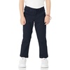 Amazon Essentials Girls and Toddlers’ School Uniform Straight Leg Adjustable Waist Flat-Front Chino Pants, Pack of 3(Navy)