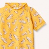 Amazon Essentials Girls and Toddlers’ Short Sleeve Slim Fit High-Neck Rashguard T-Shirt(Golden Yellow Beige Leopard)