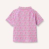 Amazon Essentials Girls and Toddlers’ Short Sleeve Slim Fit High-Neck Rashguard T-Shirt(Lilac Hot Pink Posey Floral)