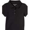 Amazon Essentials Girls and Toddlers’ Short Sleeve Uniform Polo Shirt, Multipacks(5-pack Black)