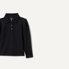 Amazon Essentials Girls and Toddlers’ Uniform Pique Long Sleeve Polo Shirt(Black)