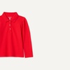 Amazon Essentials Girls and Toddlers’ Uniform Pique Long Sleeve Polo Shirt(Bright Poppy Red)